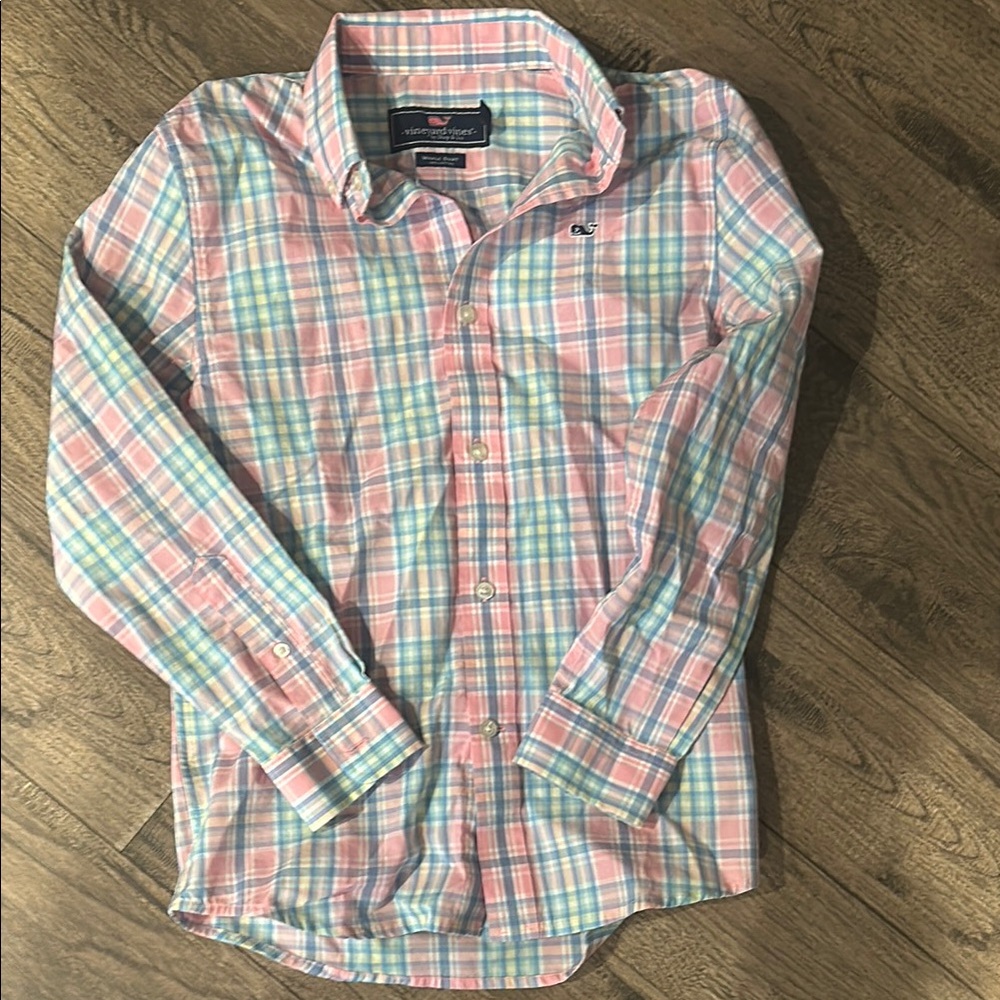 Vineyard Vines Pink and Blue Button Down Shirt